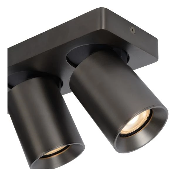 Lucide NIGEL - Ceiling spotlight - LED Dim to warm - GU10 - 3x5W 2200K/3000K - Anthracite - detail 3